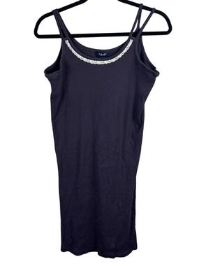 Chaps Purple Double-Strap Nightgown with Lace Trim Size M